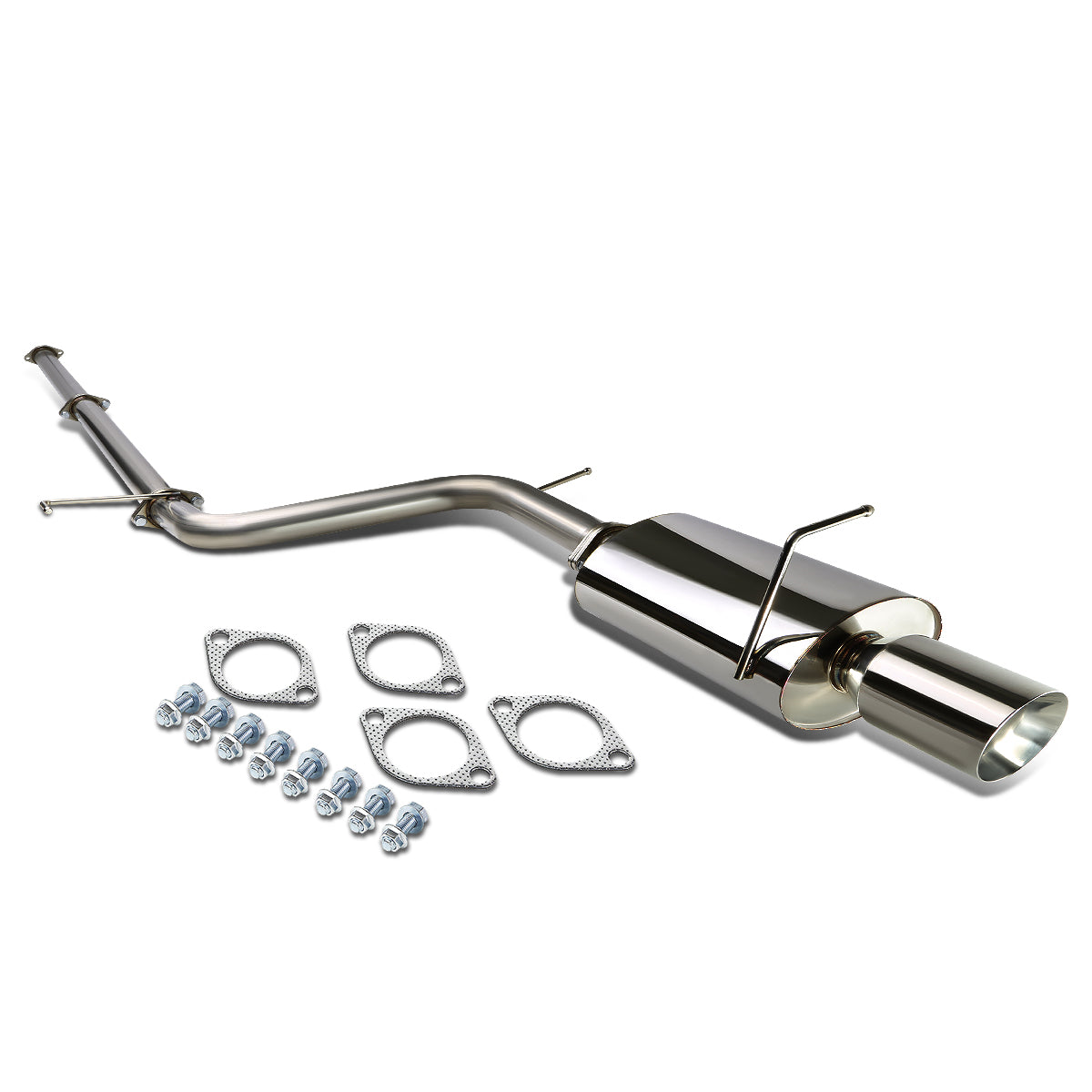 TUBERIA CATBACK CATBACK - 06-12 MITSUBISHI ECLIPSE 4CYL - SINGLE ROLLED TIP - STAINLESS STEEL