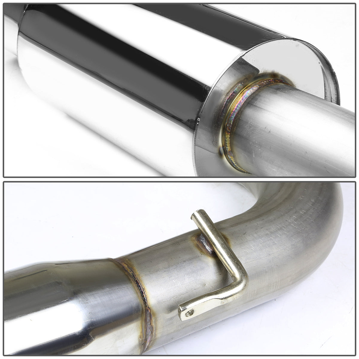 TUBERIA CATBACK CATBACK - 95-99 MITSUBISHI ECLIPSE GST - SINGLE ROLLED TIP - 3-INCH PIPE - STAINLESS STEEL