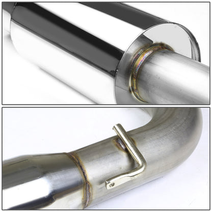 TUBERIA CATBACK CATBACK - 95-99 MITSUBISHI ECLIPSE GST - SINGLE ROLLED TIP - 3-INCH PIPE - STAINLESS STEEL