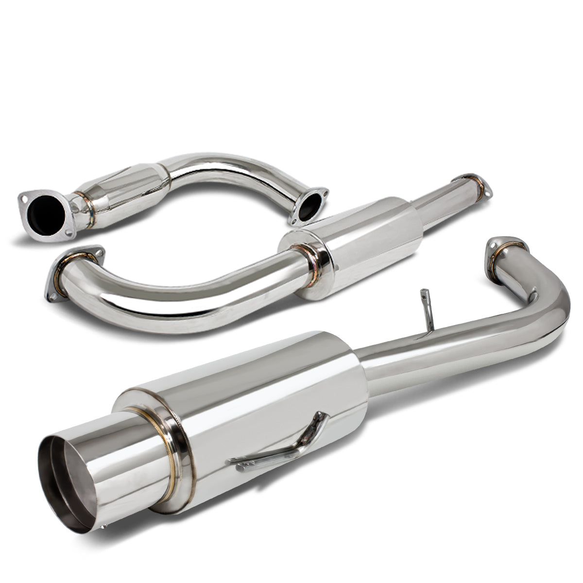 TUBERIA CATBACK CATBACK - 95-99 MITSUBISHI ECLIPSE GST - SINGLE TIP - 3-INCH PIPE - STAINLESS STEEL