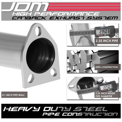 TUBERIA CATBACK CATBACK - 95-99 MITSUBISHI ECLIPSE NON TURBO - SINGLE BURNT TIP - STAINLESS STEEL