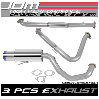 TUBERIA CATBACK CATBACK - 95-99 MITSUBISHI ECLIPSE NON TURBO - SINGLE BURNT TIP - STAINLESS STEEL