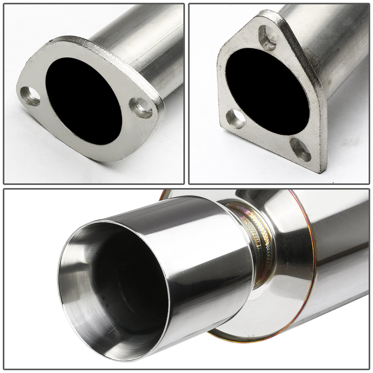 TUBERIA CATBACK CATBACK - 95-99 MITSUBISHI ECLIPSE NON TURBO - SINGLE ROLLED TIP - STAINLESS STEEL