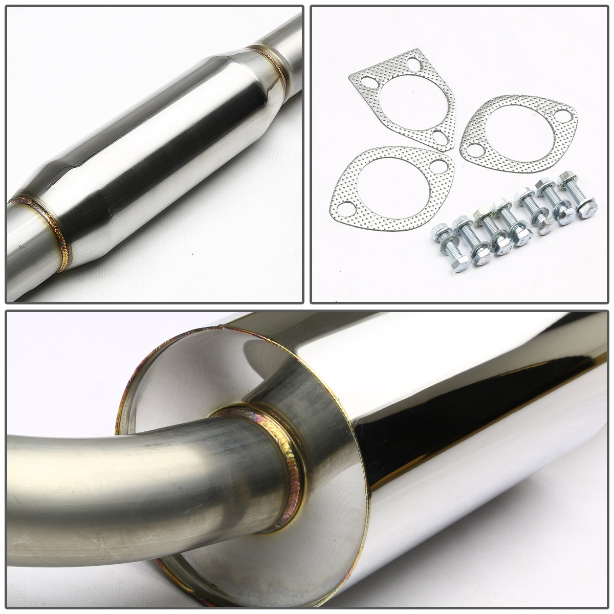 TUBERIA CATBACK CATBACK - 95-99 MITSUBISHI ECLIPSE NON TURBO - SINGLE ROLLED TIP - STAINLESS STEEL