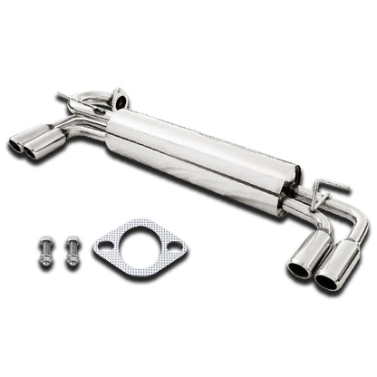 TUBERIA CATBACK CATBACK - 85-89 TOYOTA MR2 - QUAD ROLLED TIP - STAINLESS STEEL