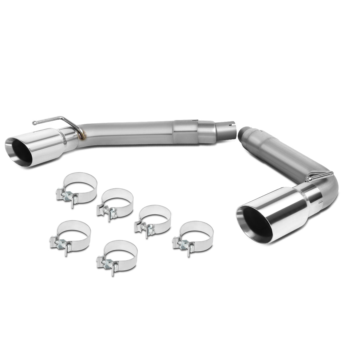 TUBERIA CATBACK AXELBACK - 10-15 CHEVY CAMARO 3.6L 6.2L 7.0L - DUAL ROLLED TIP - FITS VEHICLES W/O FACTORY GM GROUND EFFECTS KIT - STAINLESS STEEL