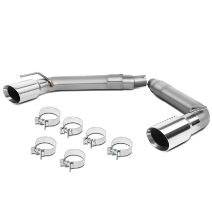 TUBERIA CATBACK AXELBACK - 10-15 CHEVY CAMARO 3.6L 6.2L 7.0L - DUAL ROLLED TIP - FITS VEHICLES W/O FACTORY GM GROUND EFFECTS KIT - STAINLESS STEEL