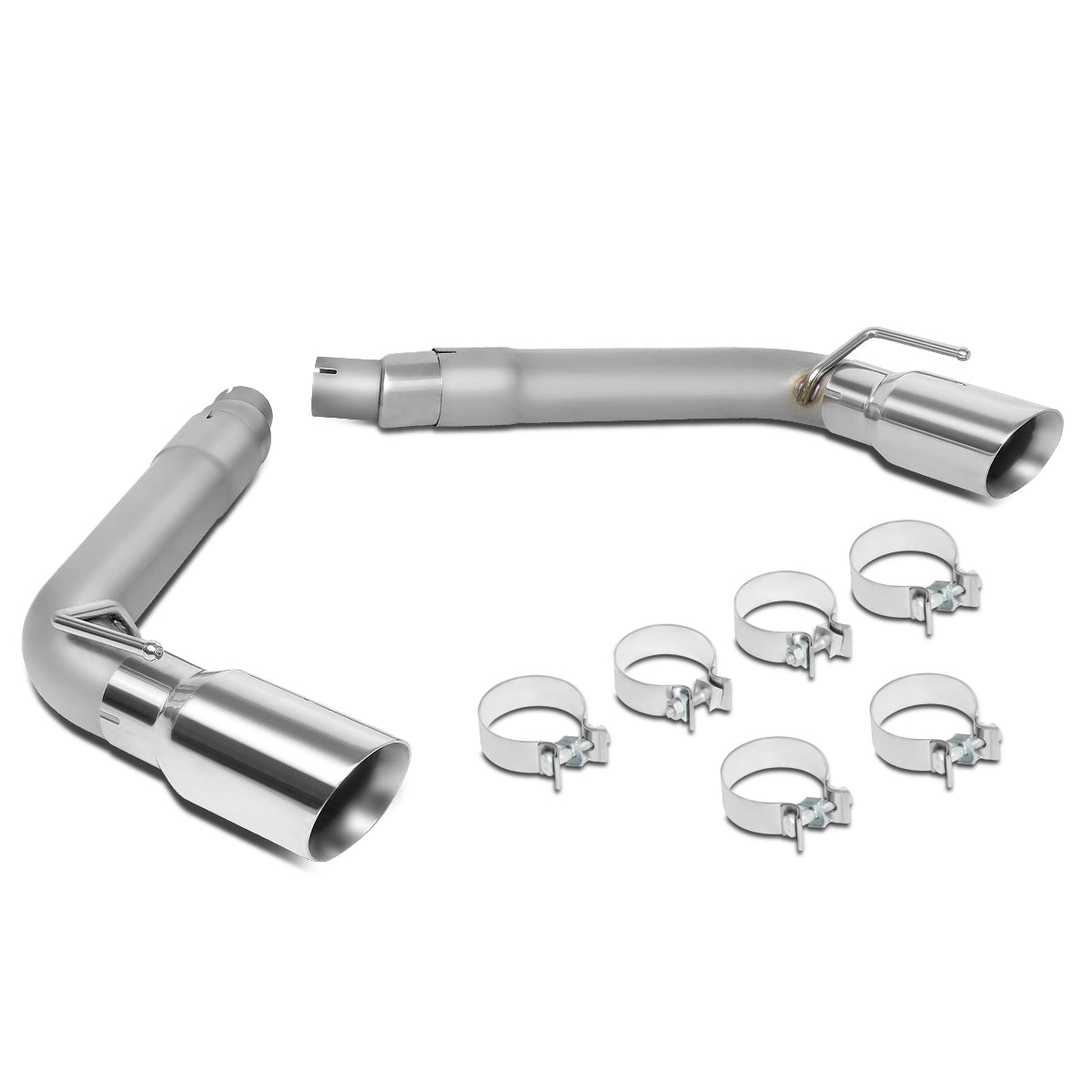 TUBERIA CATBACK AXELBACK - 10-15 CHEVY CAMARO 3.6L 6.2L 7.0L - DUAL ROLLED TIP - FITS VEHICLES W/O FACTORY GM GROUND EFFECTS KIT - STAINLESS STEEL