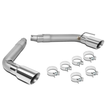 TUBERIA CATBACK AXELBACK - 10-15 CHEVY CAMARO 3.6L 6.2L 7.0L - DUAL ROLLED TIP - FITS VEHICLES W/O FACTORY GM GROUND EFFECTS KIT - STAINLESS STEEL