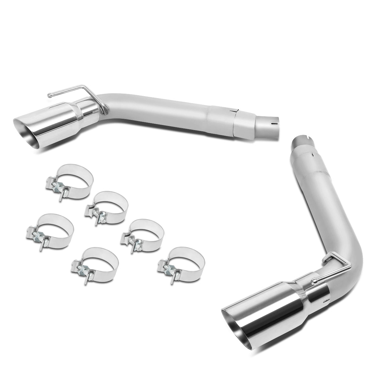 TUBERIA CATBACK AXELBACK - 10-15 CHEVY CAMARO 3.6L 6.2L 7.0L - DUAL ROLLED TIP - FITS VEHICLES W/O FACTORY GM GROUND EFFECTS KIT - STAINLESS STEEL
