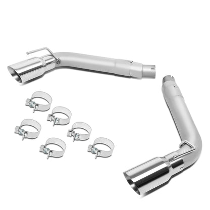 TUBERIA CATBACK AXELBACK - 10-15 CHEVY CAMARO 3.6L 6.2L 7.0L - DUAL ROLLED TIP - FITS VEHICLES W/O FACTORY GM GROUND EFFECTS KIT - STAINLESS STEEL