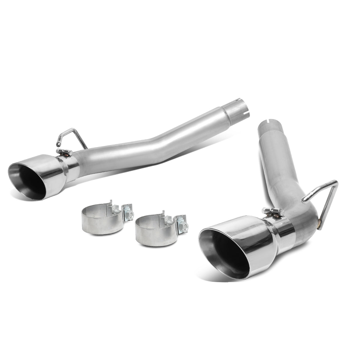 TUBERIA CATBACK AXELBACK - 10-15 CHEVY CAMARO 6.2L - DUAL ROLLED TIP - STAINLESS STEEL
