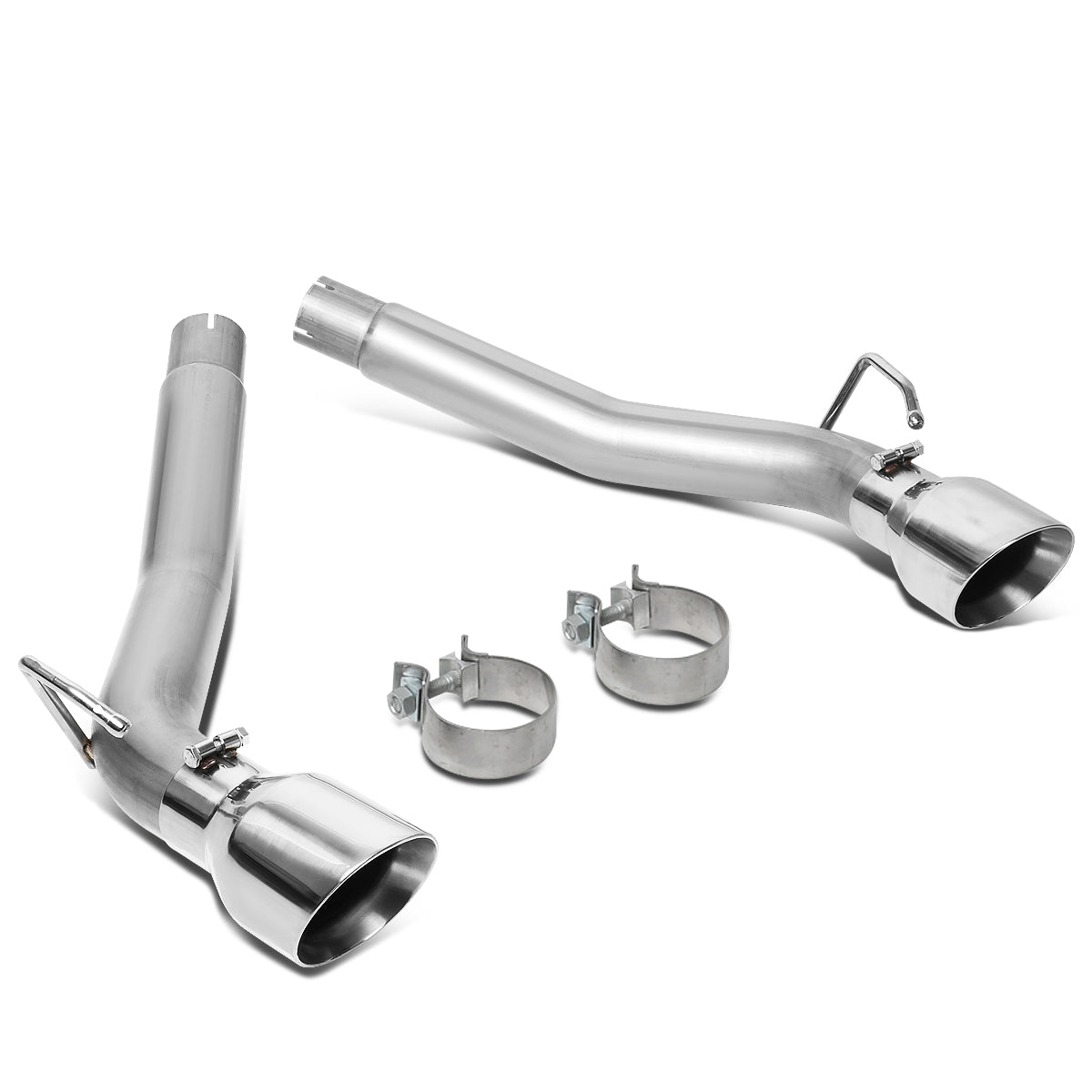 TUBERIA CATBACK AXELBACK - 10-15 CHEVY CAMARO 6.2L - DUAL ROLLED TIP - STAINLESS STEEL