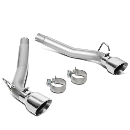 TUBERIA CATBACK AXELBACK - 10-15 CHEVY CAMARO 6.2L - DUAL ROLLED TIP - STAINLESS STEEL