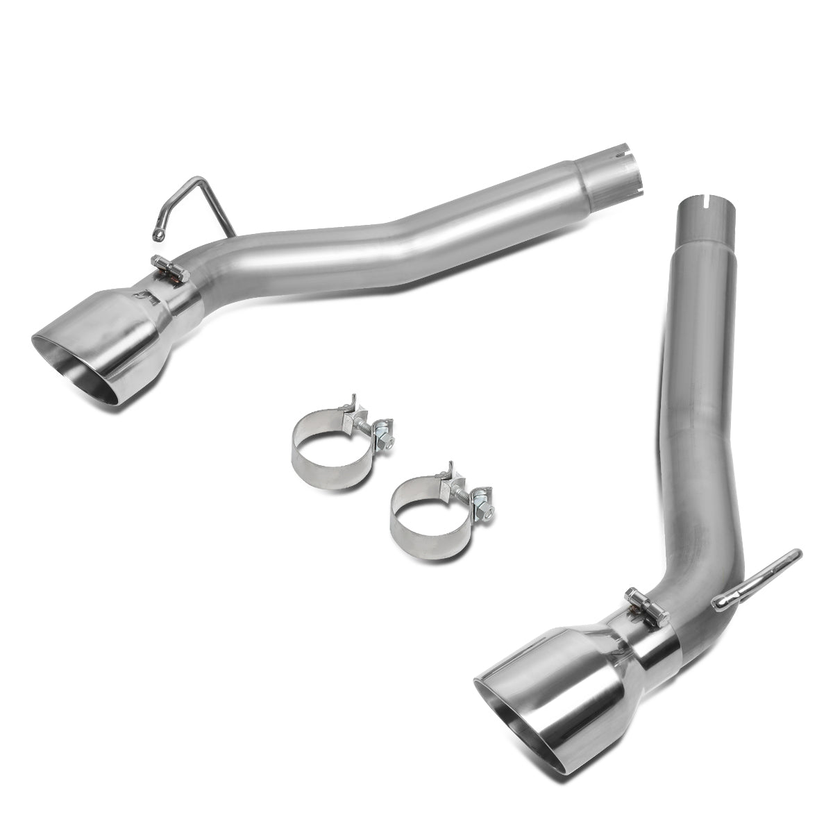 TUBERIA CATBACK AXELBACK - 10-15 CHEVY CAMARO 6.2L - DUAL ROLLED TIP - STAINLESS STEEL