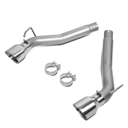 TUBERIA CATBACK AXELBACK - 10-15 CHEVY CAMARO 6.2L - DUAL ROLLED TIP - STAINLESS STEEL