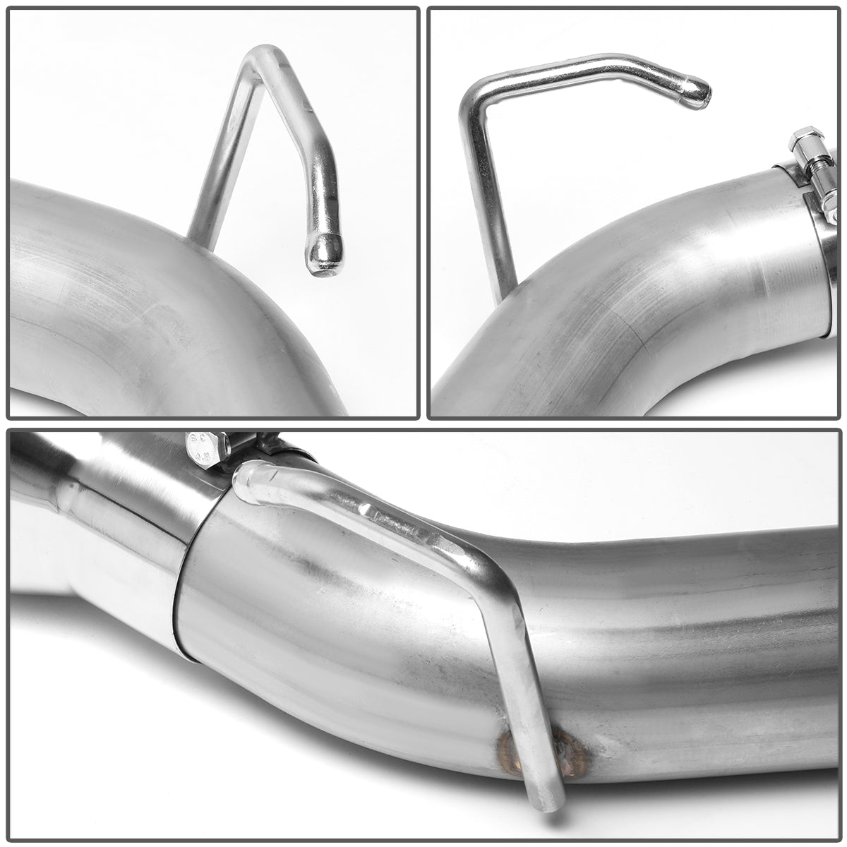 TUBERIA CATBACK AXELBACK - 10-15 CHEVY CAMARO 6.2L - DUAL ROLLED TIP - STAINLESS STEEL