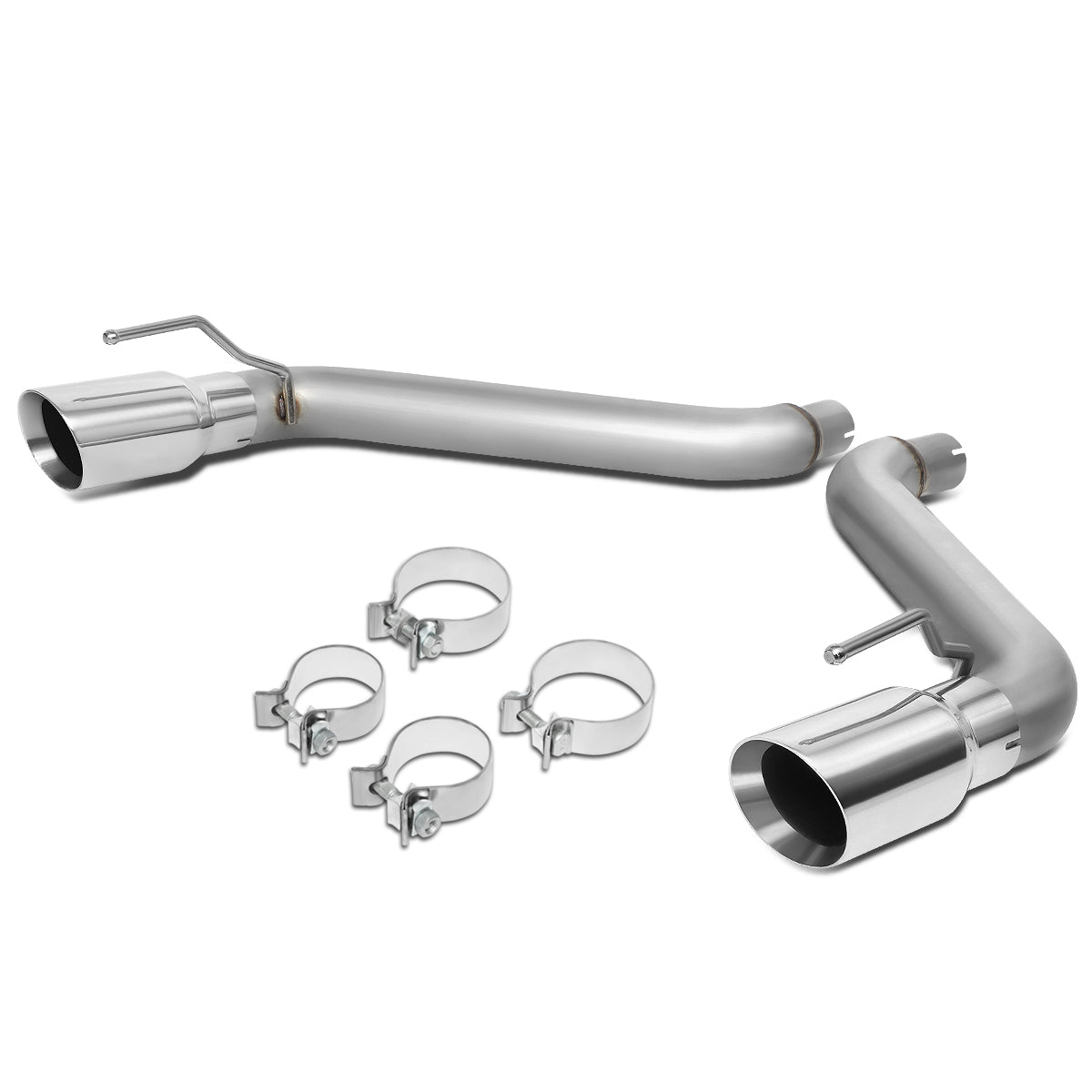 TUBERIA CATBACK AXELBACK - 16-18 CHEVY CAMARO 2.0L 3.6L - DUAL ROLLED TIP - FITS VEHICLES W/O FACTORY GM GROUND EFFECTS KIT - STAINLESS STEEL