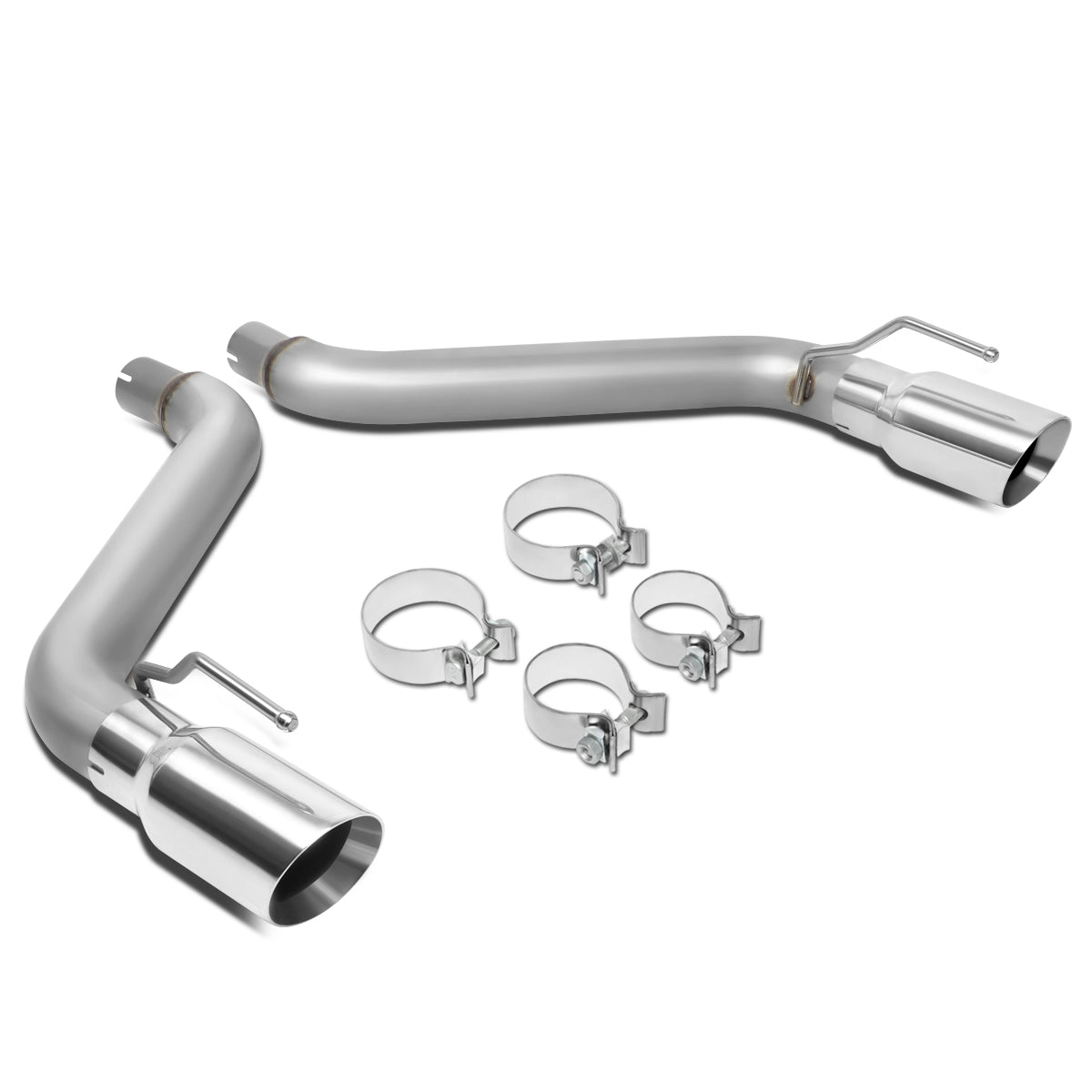 TUBERIA CATBACK AXELBACK - 16-18 CHEVY CAMARO 2.0L 3.6L - DUAL ROLLED TIP - FITS VEHICLES W/O FACTORY GM GROUND EFFECTS KIT - STAINLESS STEEL