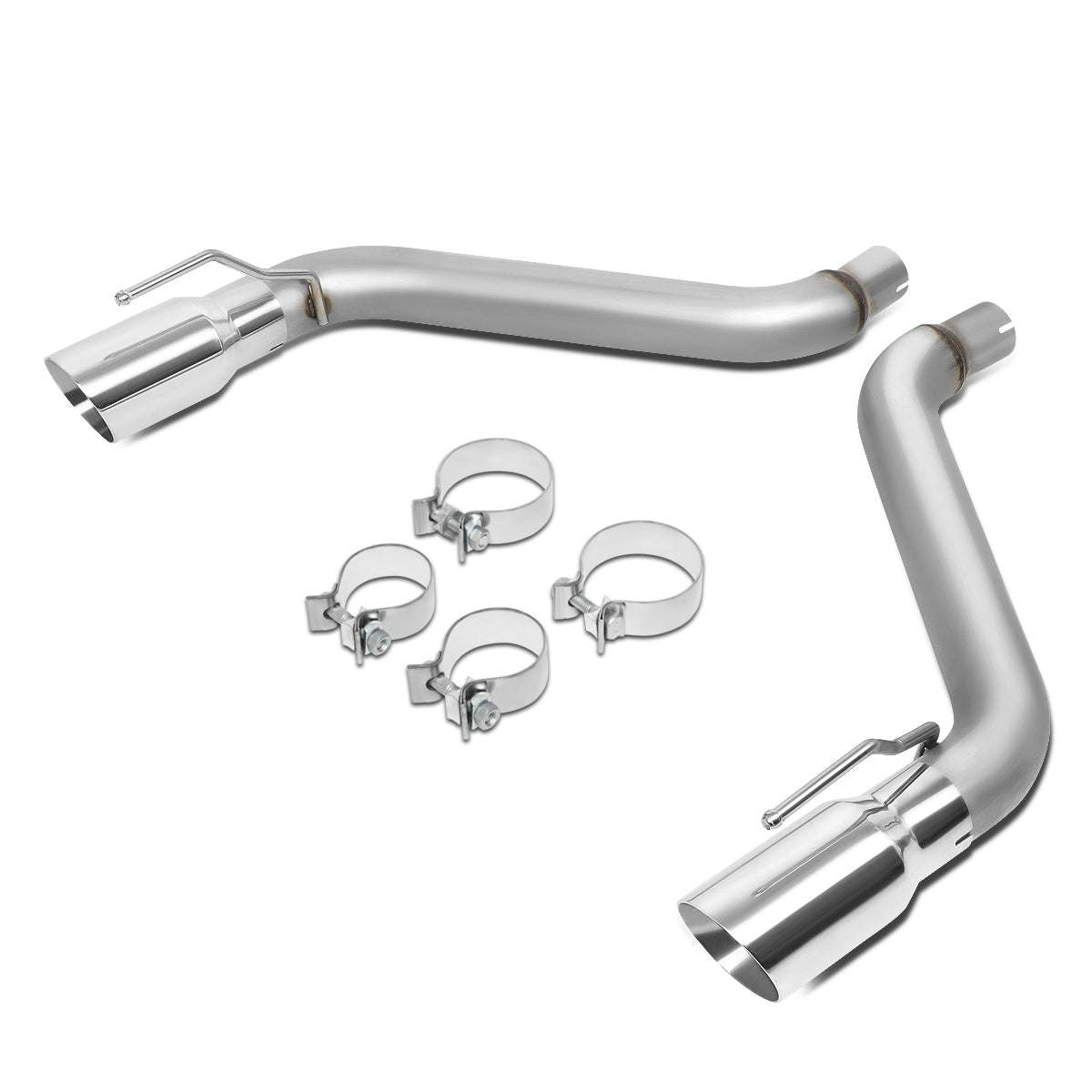 TUBERIA CATBACK AXELBACK - 16-18 CHEVY CAMARO 2.0L 3.6L - DUAL ROLLED TIP - FITS VEHICLES W/O FACTORY GM GROUND EFFECTS KIT - STAINLESS STEEL