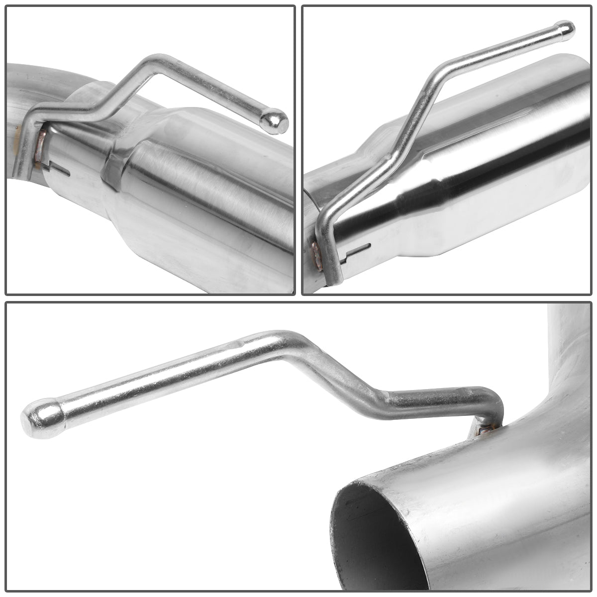 TUBERIA CATBACK AXELBACK - 16-18 CHEVY CAMARO 6.2L V8 - DUAL ROLLED TIP - FITS VEHICLES W/ SINGLE TIP EXHAUST - STAINLESS STEEL