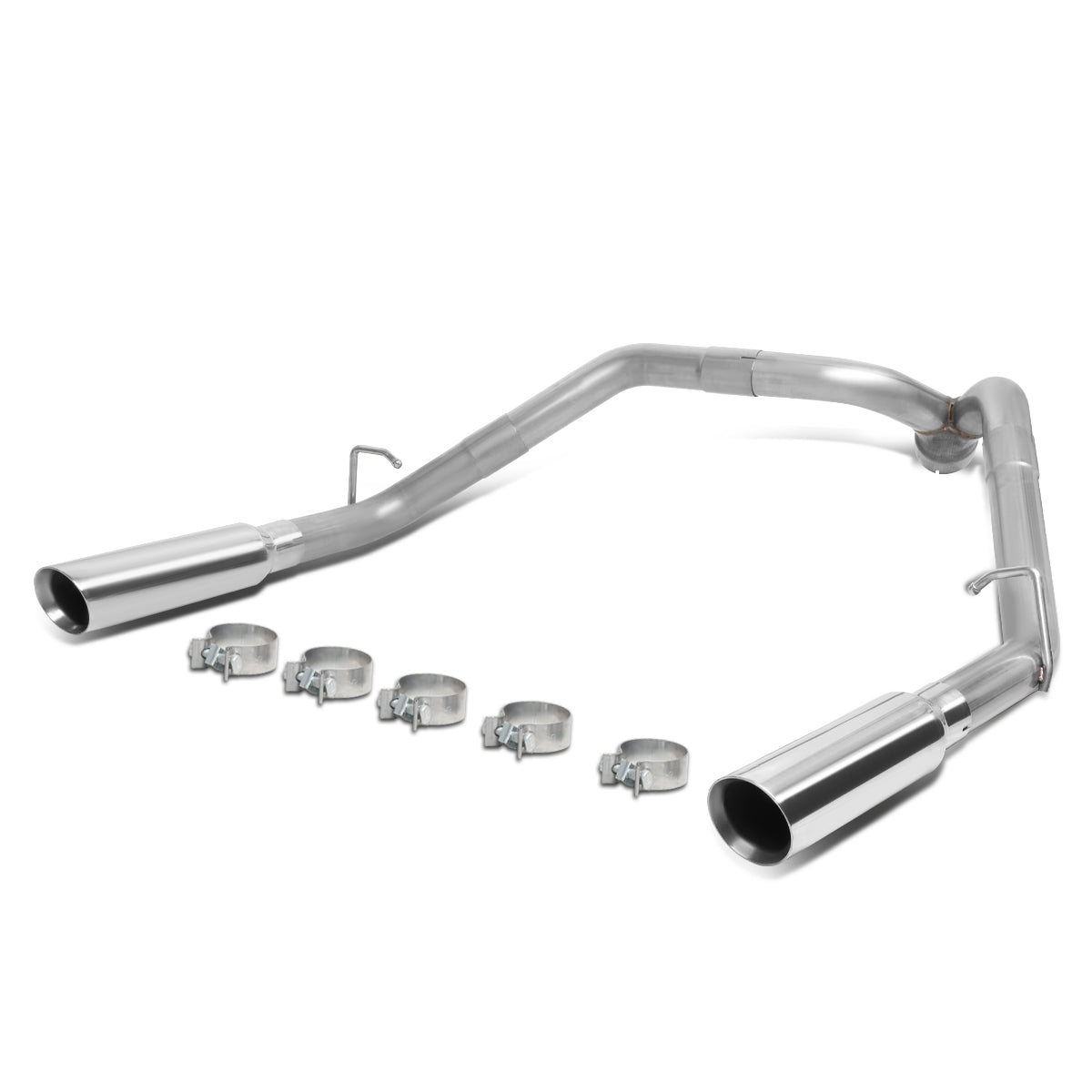 TUBERIA CATBACK AXELBACK - 09-13 CHEVY SILVERADO 1500 / GMC SIERRA 1500 6.2L V9 - DUAL ROLLED TIP - STAINLESS STEEL