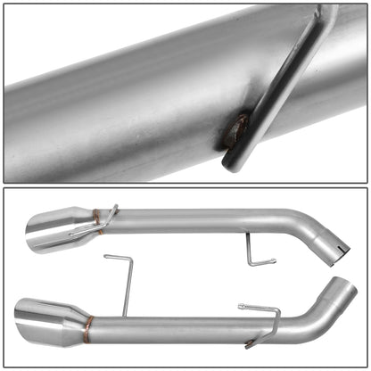 TUBERIA CATBACK AXELBACK - 05-10 FORD MUSTANG 4.6L / 5.4L - DUAL ROLLED TIP - STAINLESS STEEL