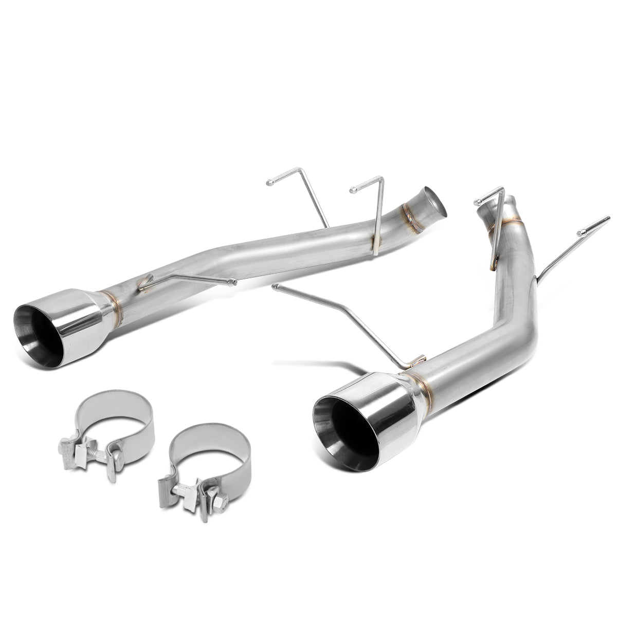TUBERIA CATBACK AXELBACK - 11-14 FORD MUSTANG 3.7L V7 - DUAL ROLLED TIP - STAINLESS STEEL