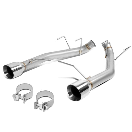 TUBERIA CATBACK AXELBACK - 11-14 FORD MUSTANG 3.7L V7 - DUAL ROLLED TIP - STAINLESS STEEL