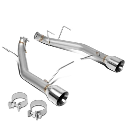 TUBERIA CATBACK AXELBACK - 11-14 FORD MUSTANG 3.7L V7 - DUAL ROLLED TIP - STAINLESS STEEL