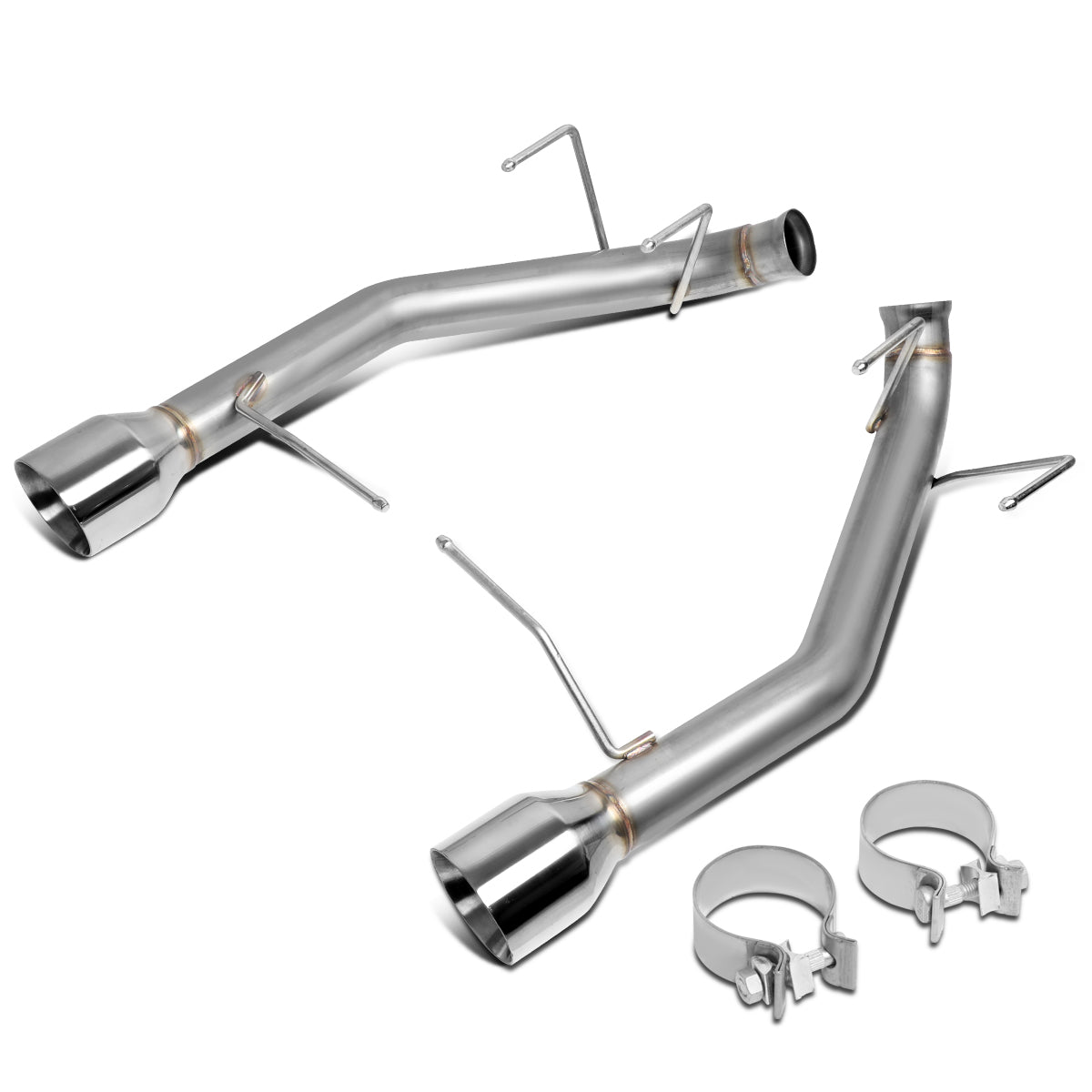 TUBERIA CATBACK AXELBACK - 11-14 FORD MUSTANG 3.7L V7 - DUAL ROLLED TIP - STAINLESS STEEL