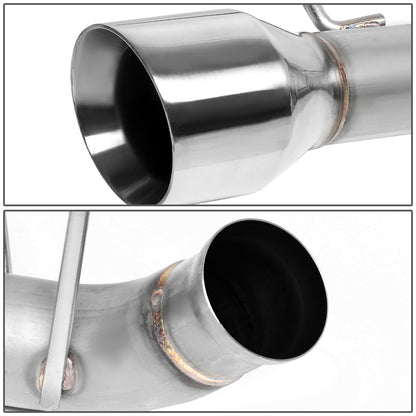 TUBERIA CATBACK AXELBACK - 11-14 FORD MUSTANG 3.7L V7 - DUAL ROLLED TIP - STAINLESS STEEL