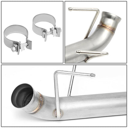 TUBERIA CATBACK AXELBACK - 11-14 FORD MUSTANG 3.7L V7 - DUAL ROLLED TIP - STAINLESS STEEL