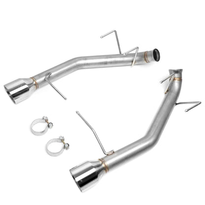 TUBERIA CATBACK AXELBACK - 11-14 FORD MUSTANG 3.7L V7 - DUAL ROLLED TIP - STAINLESS STEEL