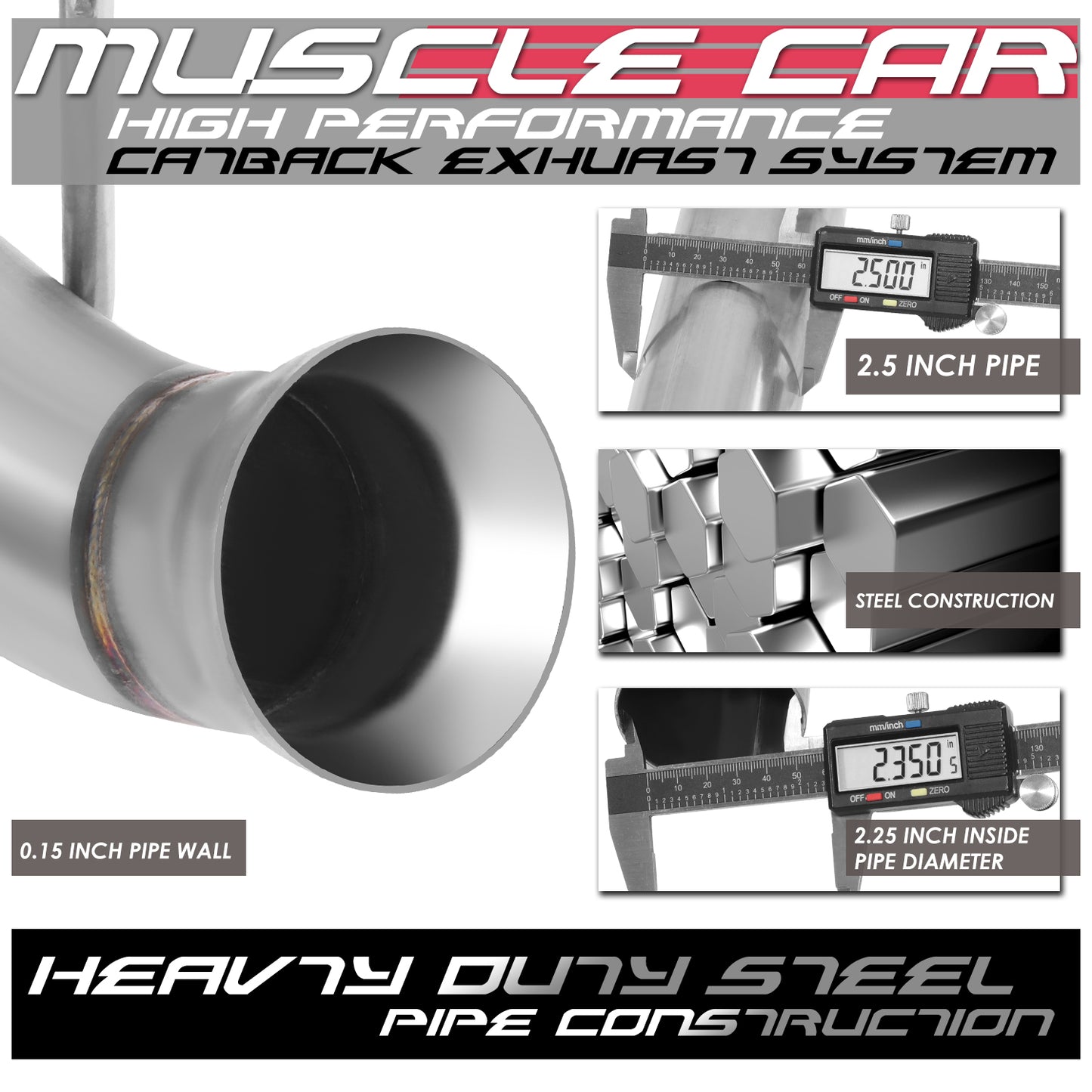 TUBERIA CATBACK AXELBACK - 11-14 FORD MUSTANG 5.0L 5.4L - DUAL ROLLED TIP - STAINLESS STEEL