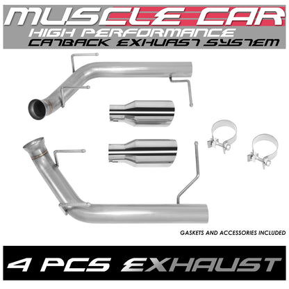 TUBERIA CATBACK AXELBACK - 11-14 FORD MUSTANG 5.0L 5.4L - DUAL ROLLED TIP - STAINLESS STEEL