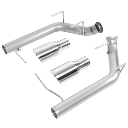 TUBERIA CATBACK AXELBACK - 11-14 FORD MUSTANG 5.0L 5.4L - DUAL ROLLED TIP - STAINLESS STEEL