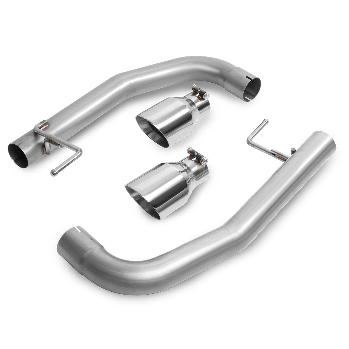 TUBERIA CATBACK AXELBACK - 15-17 FORD MUSTANG 5.0L - DUAL ROLLED TIP - STAINLESS STEEL