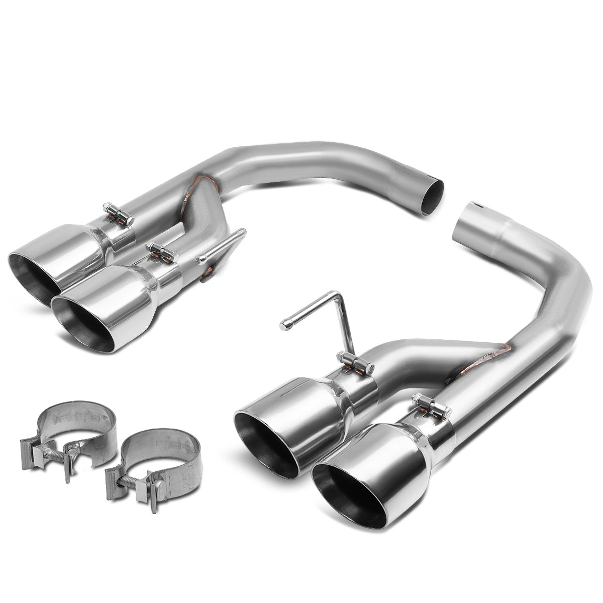 TUBERIA CATBACK AXELBACK - 18-20 FORD MUSTANG 5.0L - DUAL ROLLED TIP - STAINLESS STEEL