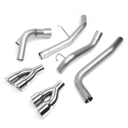 TUBERIA CATBACK AXLEBACK - 09-13 CADILLAC ESCALADE 6.2L / 09-13 GMC YUKON DENALI 6.2L - QUAD TIP - STAINLESS STEEL