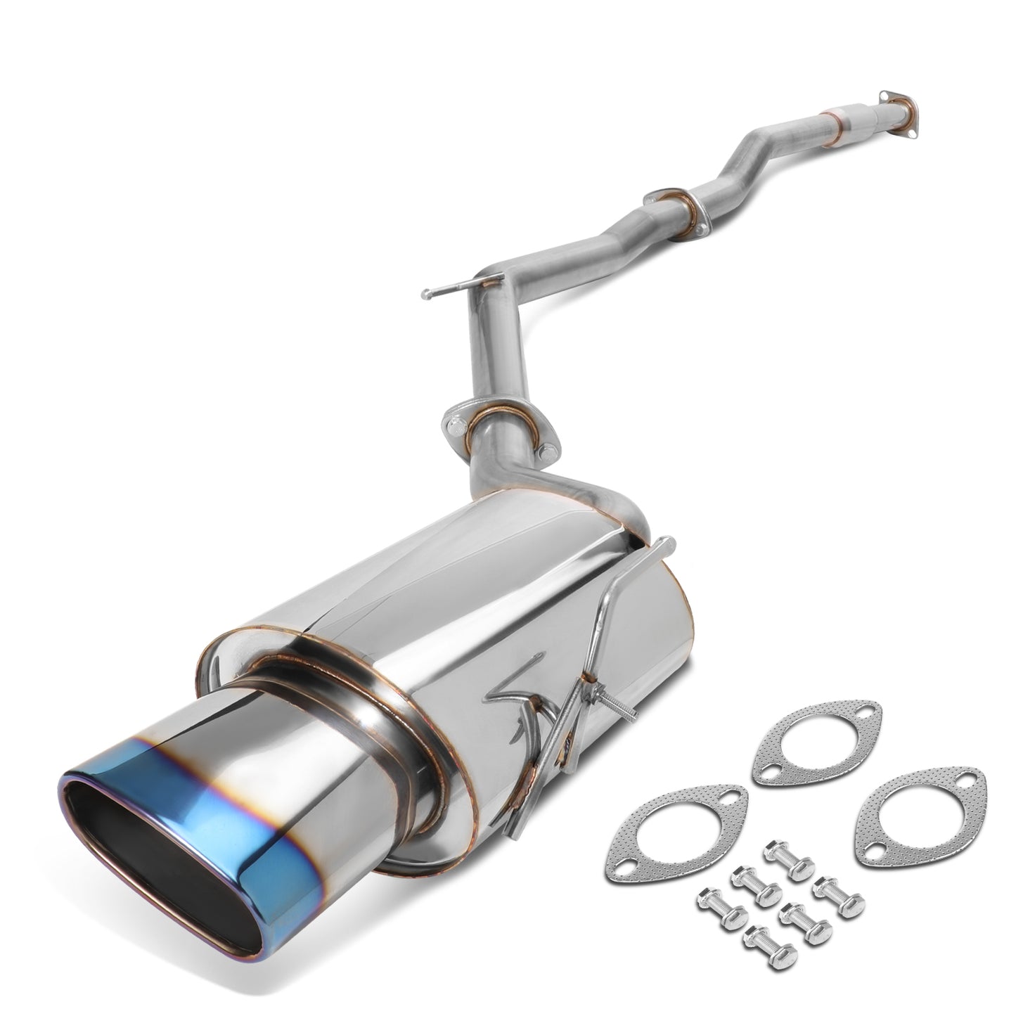 TUBERIA CATBACK CATBACK - 02-06 NISSAN ALTIMA 2.5L 4CYL - SINGLE OVAL BURNT TIP - STAINLESS STEEL