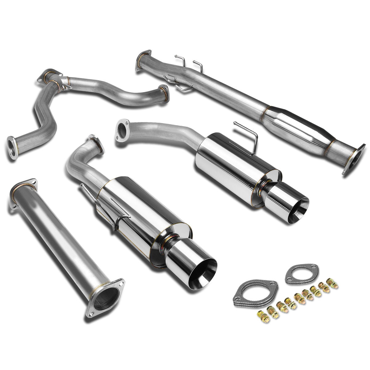 TUBERIA CATBACK CATBACK - 07-12 NISSAN ALTIMA SEDAN L32A - DUAL ROLLED TIP - STAINLESS STEEL