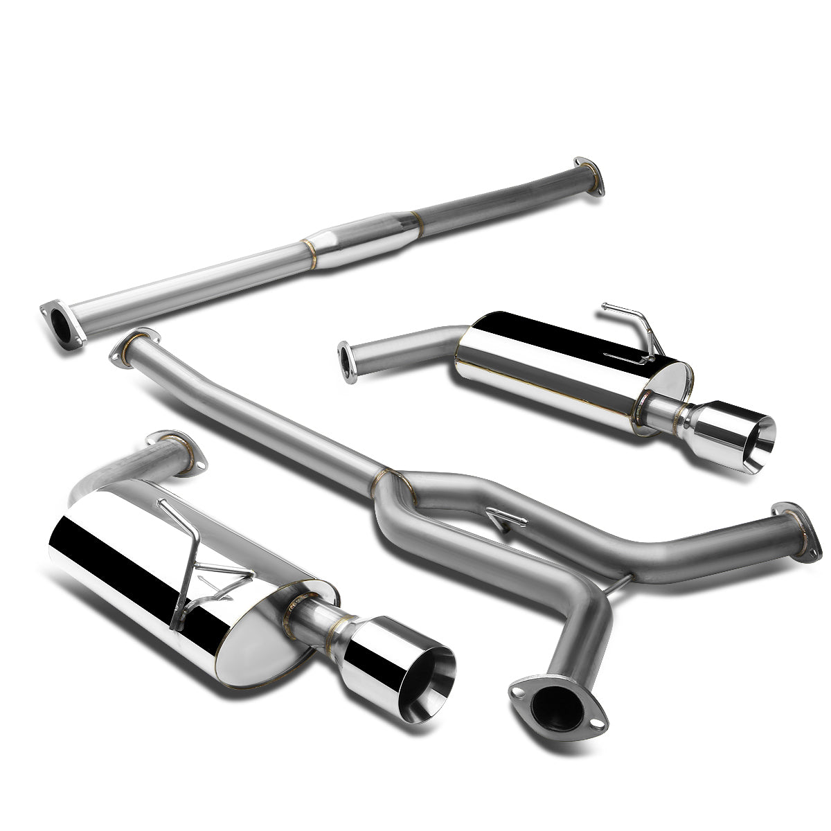 TUBERIA CATBACK CATBACK - 04-08 NISSAN MAXIMA V7 - DUAL ROLLED TIP - STAINLESS STEEL