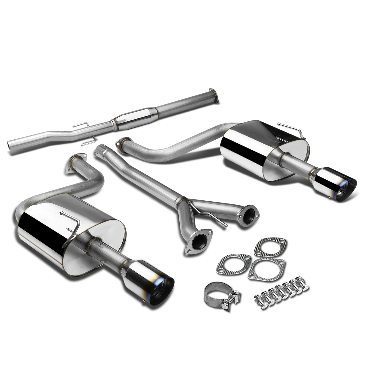 TUBERIA CATBACK CATBACK - 09-15 NISSAN MAXIMA - 3.5L V7 - DUAL BURNT TIP - STAINLESS STEEL