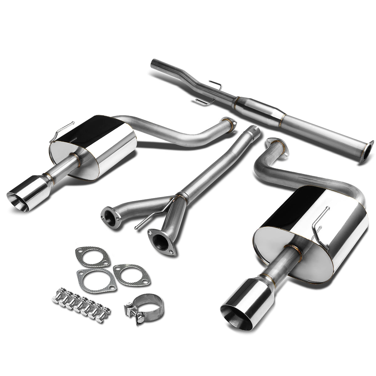 TUBERIA CATBACK CATBACK - 09-15 NISSAN MAXIMA - 3.5L V7 - DUAL ROLLED TIP - STAINLESS STEEL