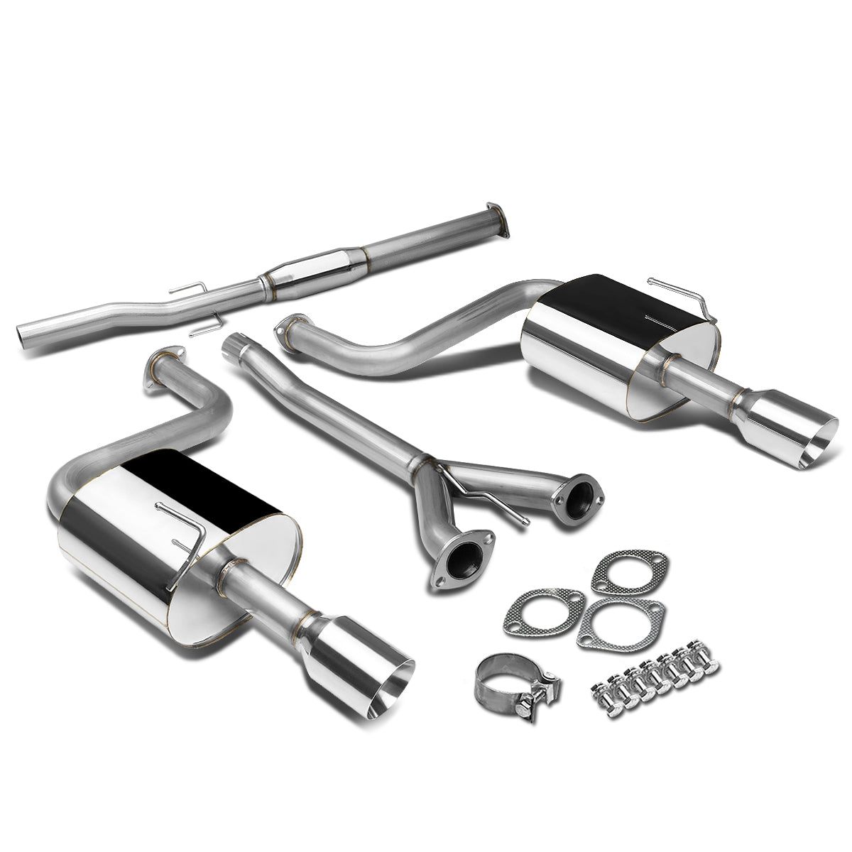 TUBERIA CATBACK CATBACK - 09-15 NISSAN MAXIMA - 3.5L V7 - DUAL ROLLED TIP - STAINLESS STEEL