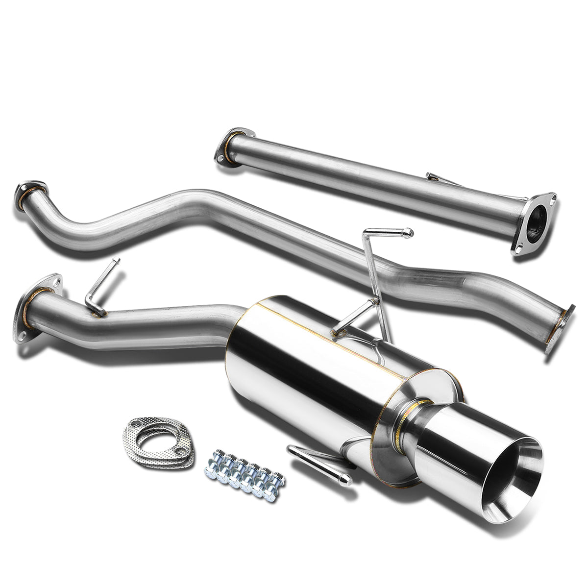 TUBERIA CATBACK CATBACK - 02-06 NISSAN SENTRA - 2.4L 4CYL - SINGLE ROLLED TIP - STAINLESS STEEL