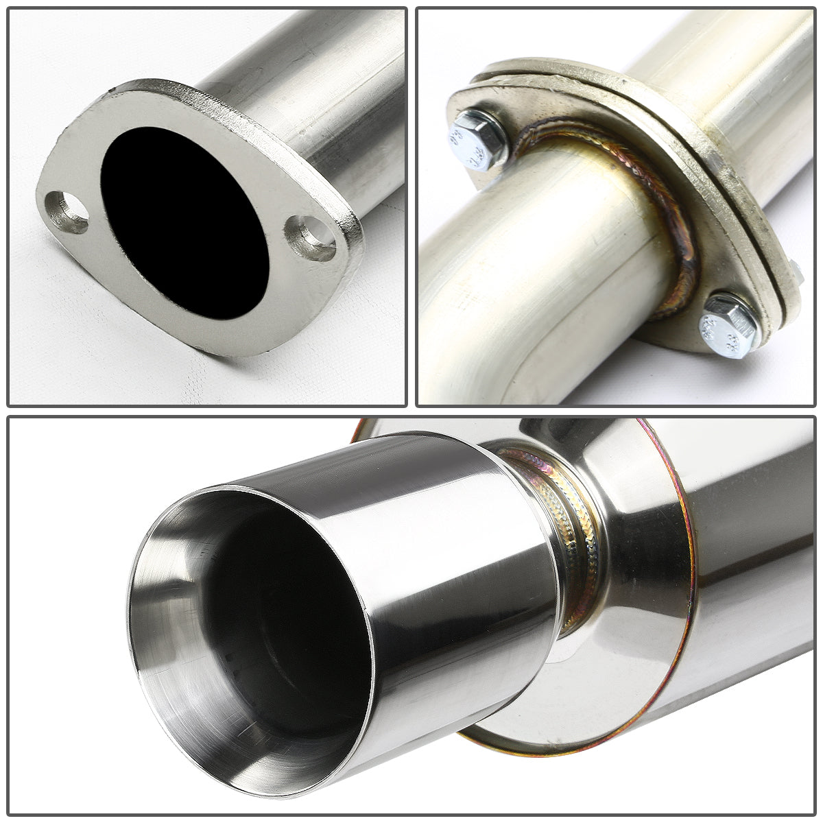 TUBERIA CATBACK CATBACK - 02-06 NISSAN SENTRA - 2.4L 4CYL - SINGLE ROLLED TIP - STAINLESS STEEL