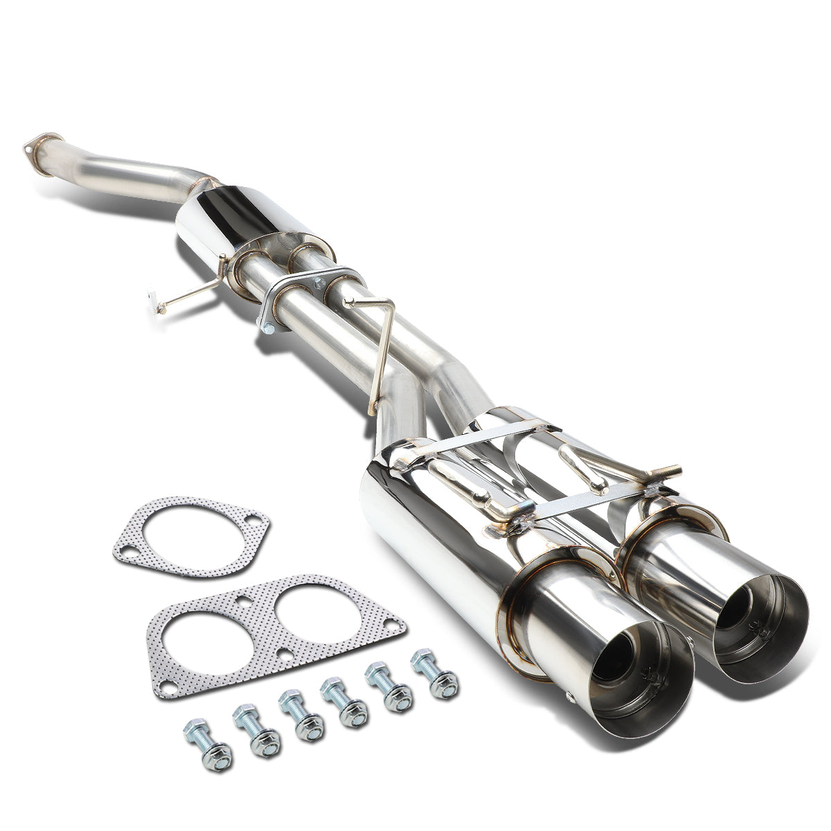 TUBERIA CATBACK CATBACK - 89-94 NISSAN 240SX S14 - DUAL TIP - STAINLESS STEEL