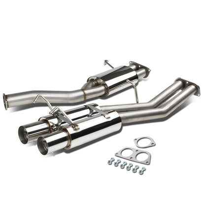 TUBERIA CATBACK CATBACK - 89-94 NISSAN 240SX S14 - DUAL TIP - STAINLESS STEEL